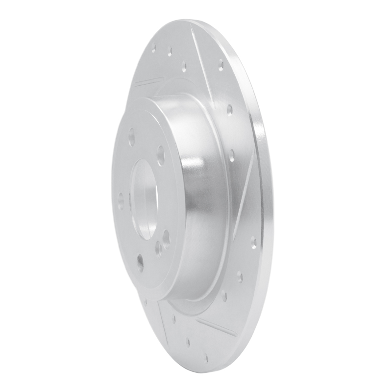 Infiniti QX30 Brake Rotor (1) - Rear Right - R1 Concepts - Drilled & Slotted - Silver - `14-`20